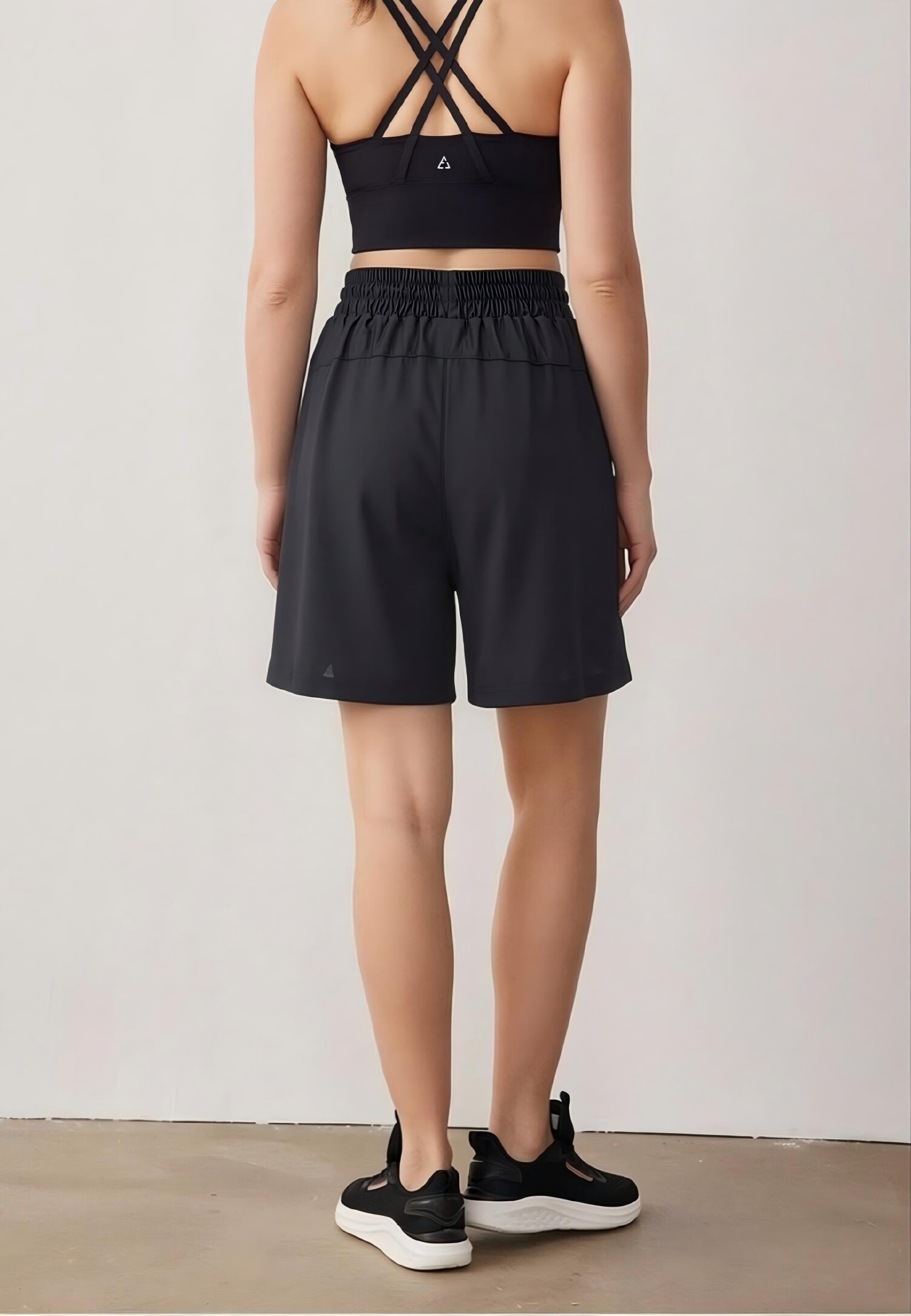 Chill-Out High Waist Shorts-Black