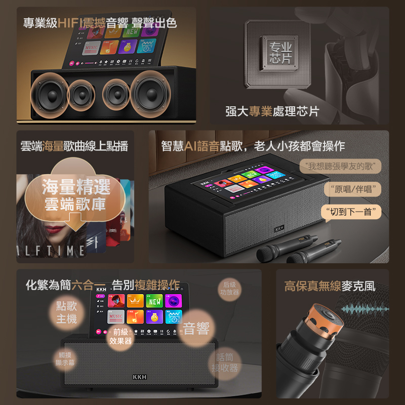 KKH MS8 PRO家庭KTV音響套裝全套點歌機家用唱歌機劇院客廳卡拉OK