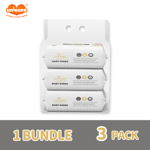 Unihope Natural Pro Super Premium Baby Water Wipes (100 Wipes x 3 Packs)