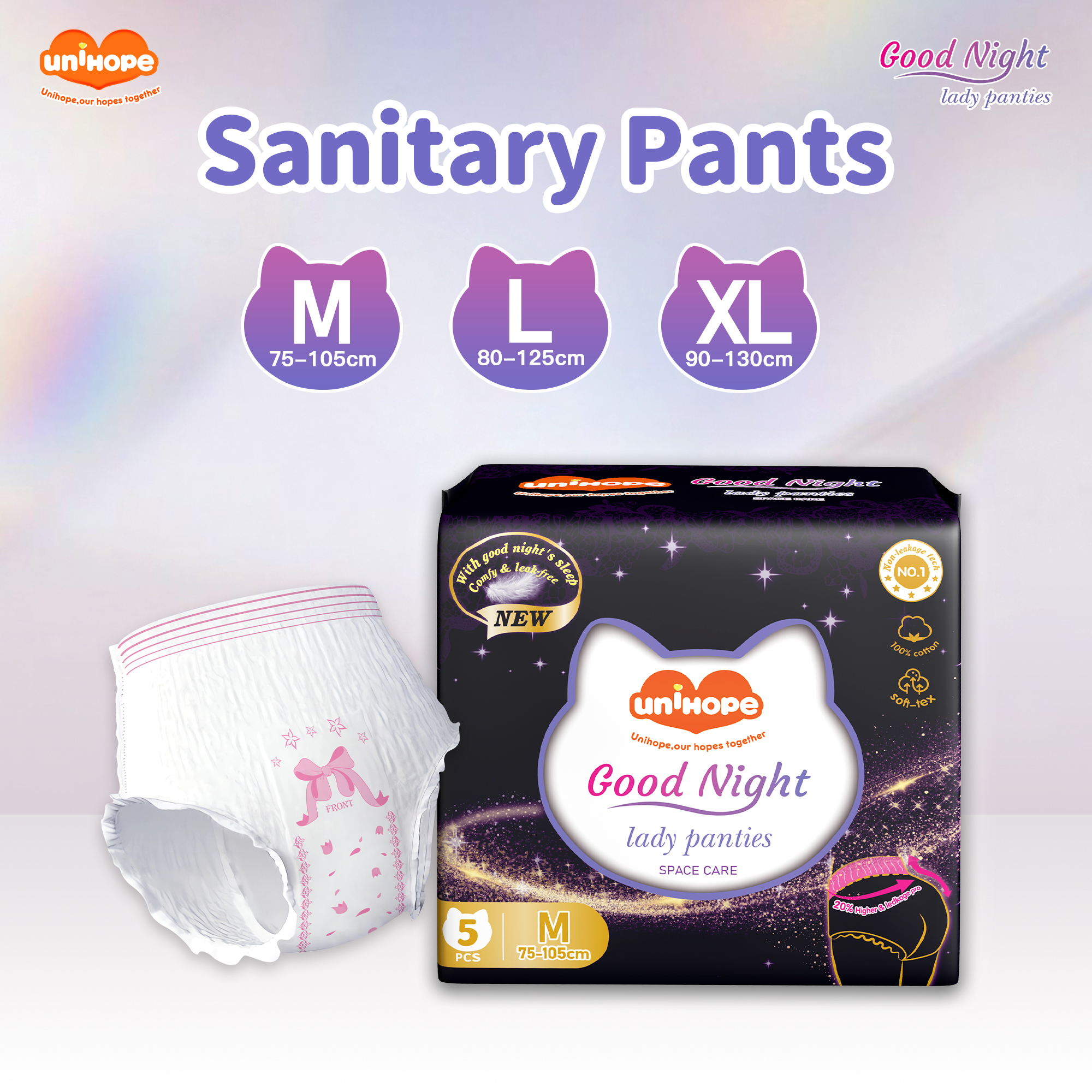 Unihope Over Night Menstrual Pants Sanitary Pants - Size M/L /XL