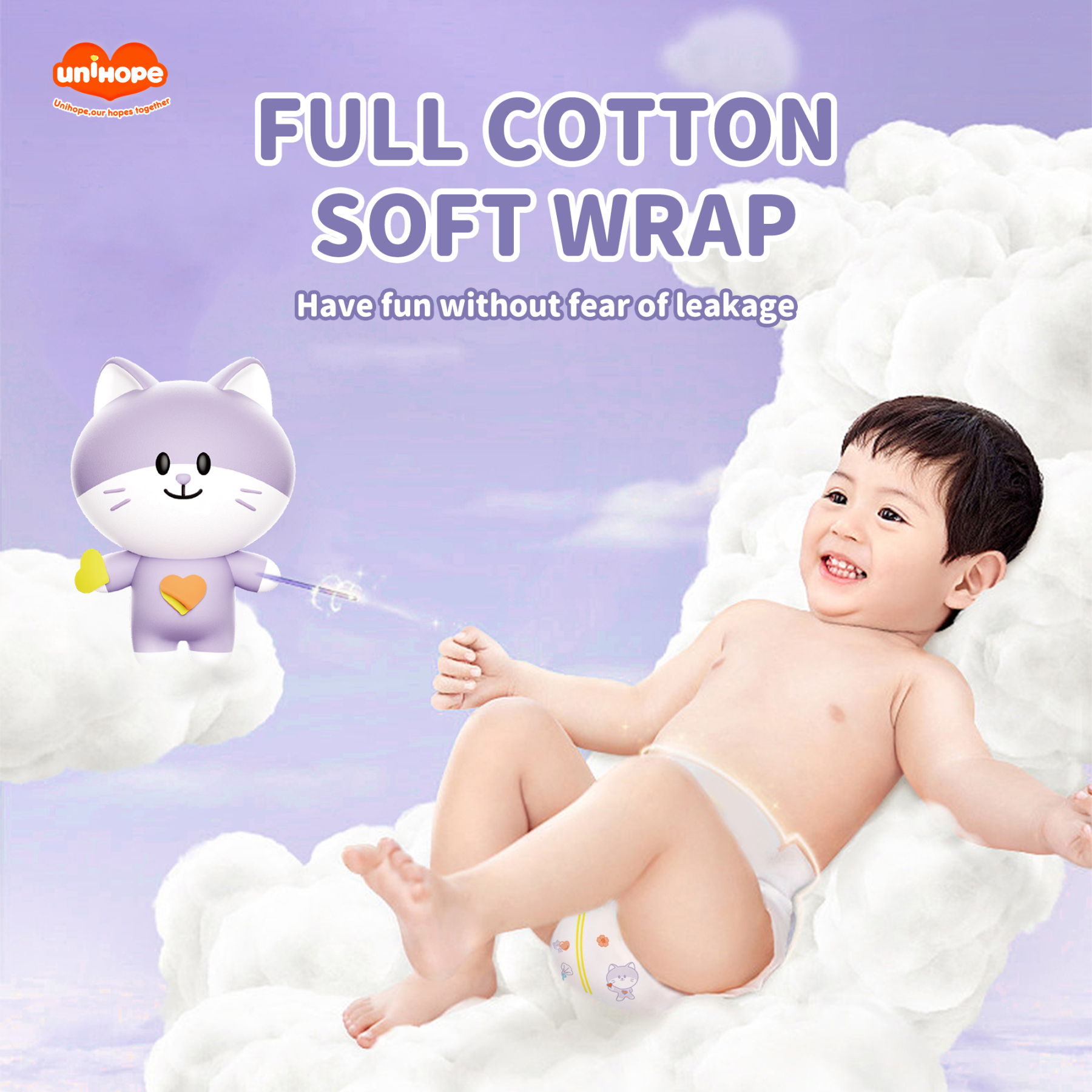 Unihope Universe Baby Diapers Pants & Tape Ultra Thin Skin Friendly - Newborn/S/M/L/XL/2XL/3XL/4XL/5XL