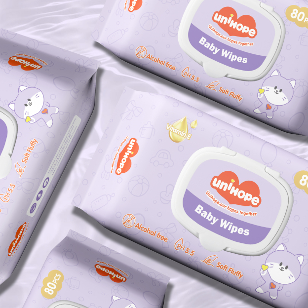 Unihope Fragrance Vitamin E Baby Wipes PH5.5 (3Packs=240 Pcs)