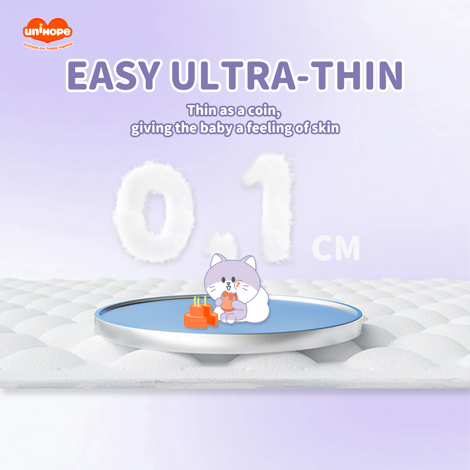 Unihope Universe Baby Diapers Pants & Tape Ultra Thin Skin Friendly - Newborn/S/M/L/XL/2XL/3XL/4XL/5XL