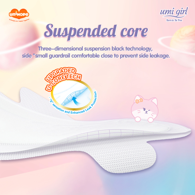(240mm×10pcs) Unihope Umi Girl Sanitary Pad Liner Panty Liner Day and Night 24cm Pads
