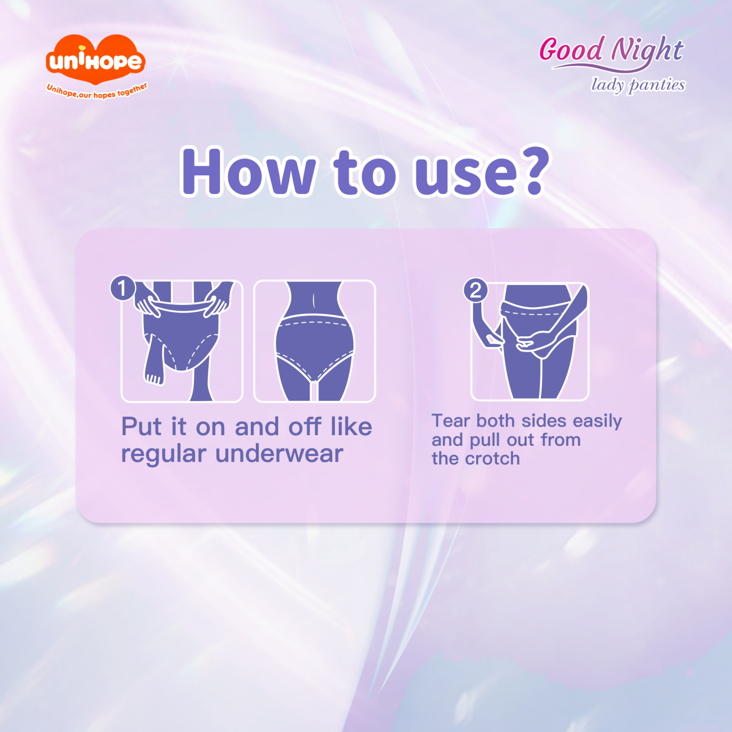 Unihope Over Night Menstrual Pants Sanitary Pants - Size M/L /XL