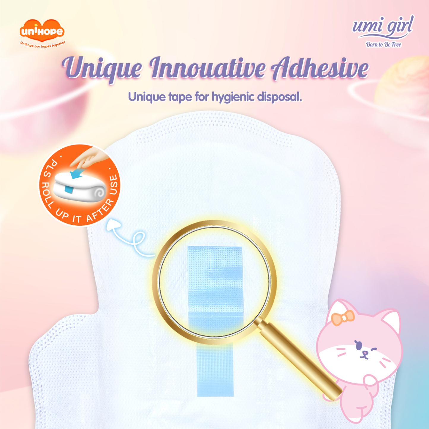 (240mm×10pcs) Unihope Umi Girl Sanitary Pad Liner Panty Liner Day and Night 24cm Pads