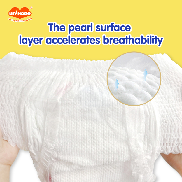 Unihope Dry Pro + Baby Diapers Pants Premium Natural Cottons - M 50/L 50/XL 50/XXL 50 (1 Packs)