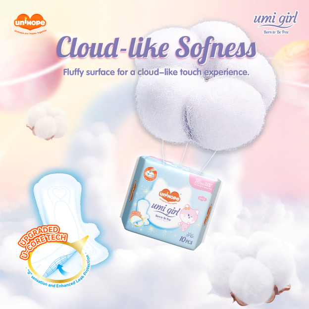 (240mm×10pcs) Unihope Umi Girl Sanitary Pad Liner Panty Liner Day and Night 24cm Pads