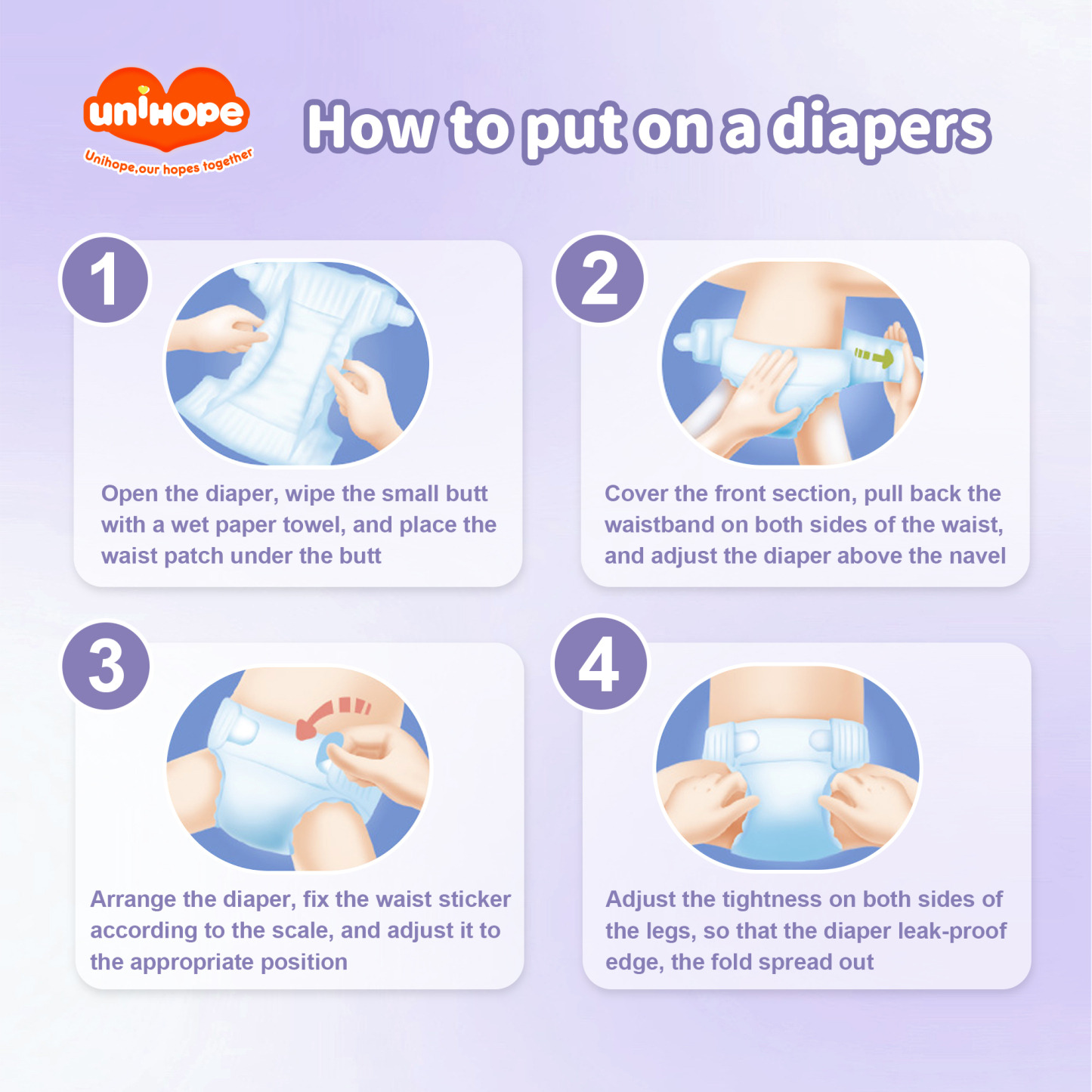 Unihope Universe Baby Diapers Pants & Tape Ultra Thin Skin Friendly - Newborn/S/M/L/XL/2XL/3XL/4XL/5XL