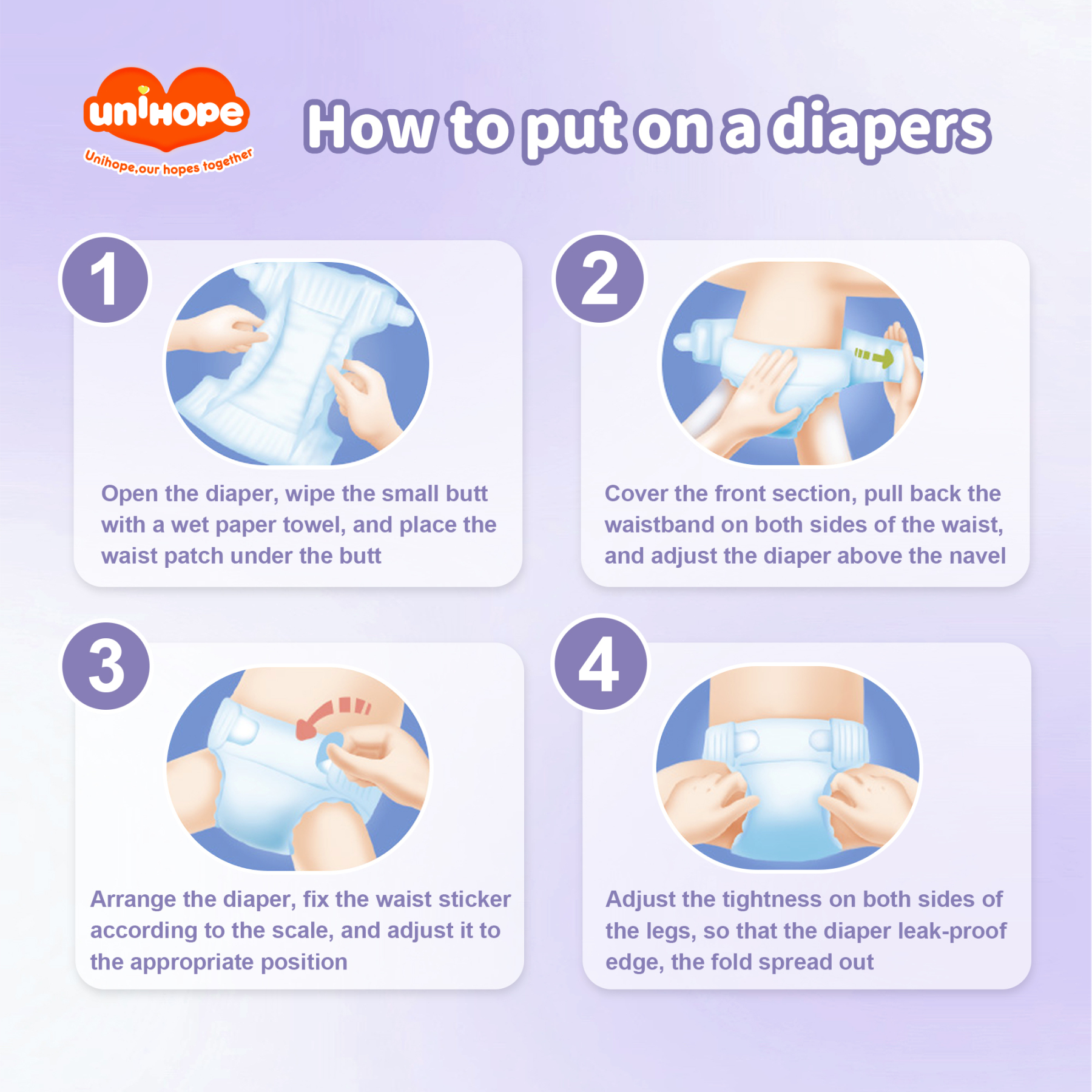 Unihope Universe Baby Diapers Pants & Tape Ultra Thin Skin Friendly - Newborn/S/M/L/XL/2XL/3XL/4XL/5XL