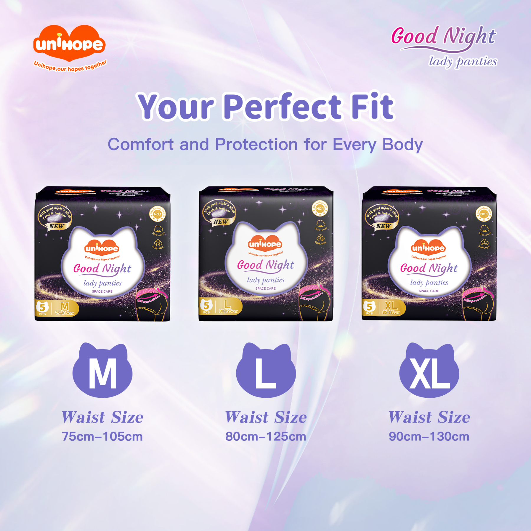 Unihope Over Night Menstrual Pants Sanitary Pants - Size M/L /XL