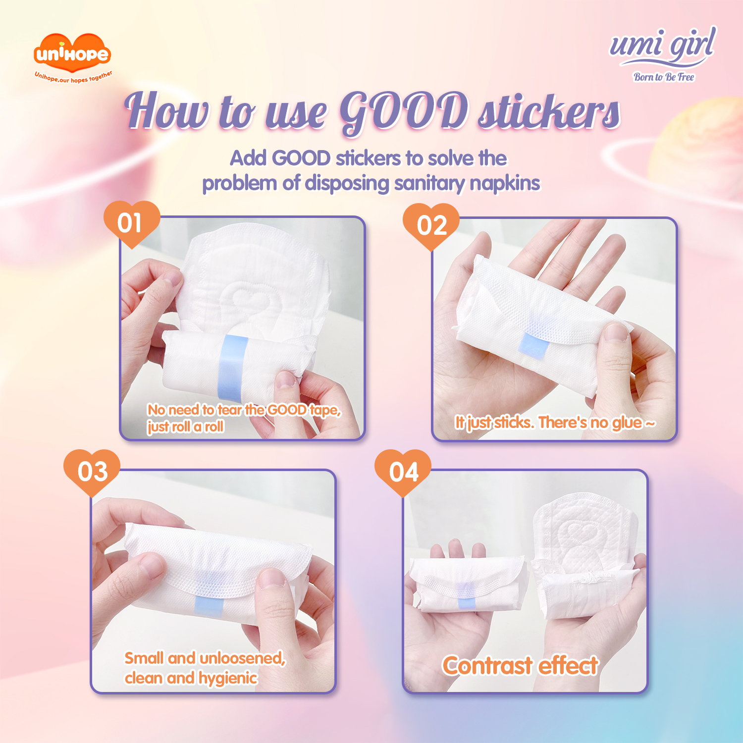 (240mm×10pcs) Unihope Umi Girl Sanitary Pad Liner Panty Liner Day and Night 24cm Pads