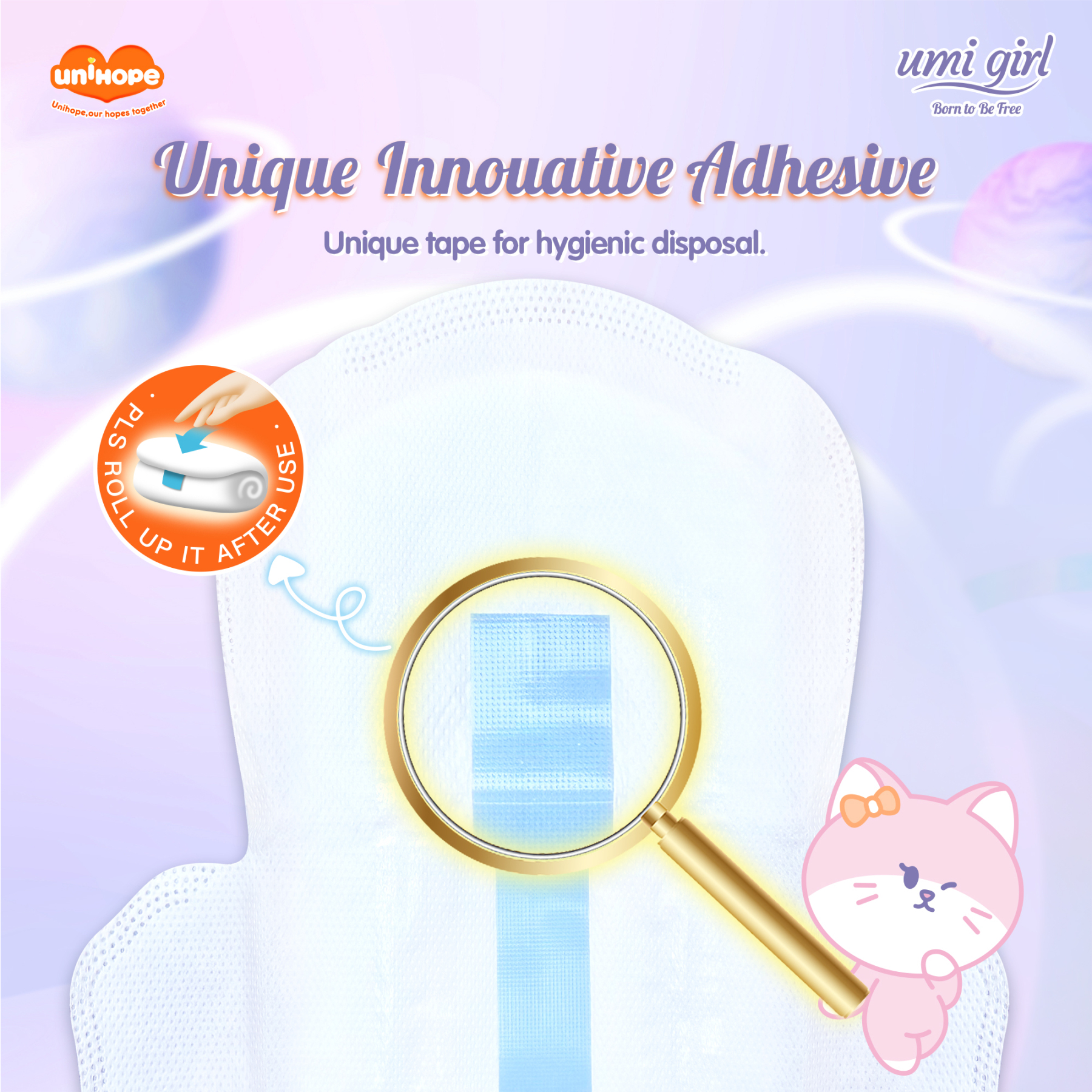 (290mm x 8pcs) Unihope Umi Girl Sanitary Pad Liner Panty Liner Day and Night 29cm Pads