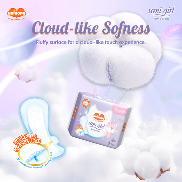 (290mm x 8pcs) Unihope Umi Girl Sanitary Pad Liner Panty Liner Day and Night 29cm Pads