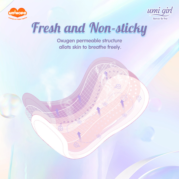 (155mm×30pcs) Unihope Umi Girl Sanitary Pad Liner Panty Liner Day and Night 15.5cm Pads