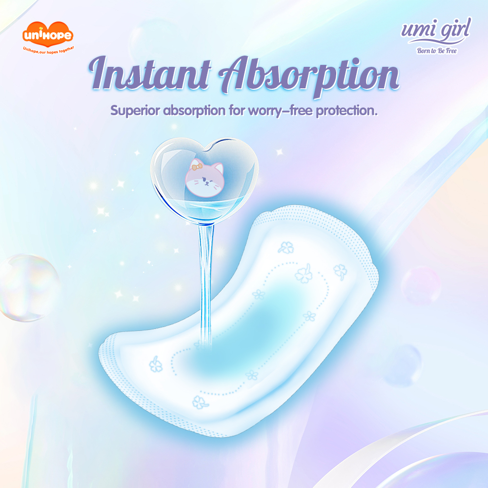 (155mm×30pcs) Unihope Umi Girl Sanitary Pad Liner Panty Liner Day and Night 15.5cm Pads