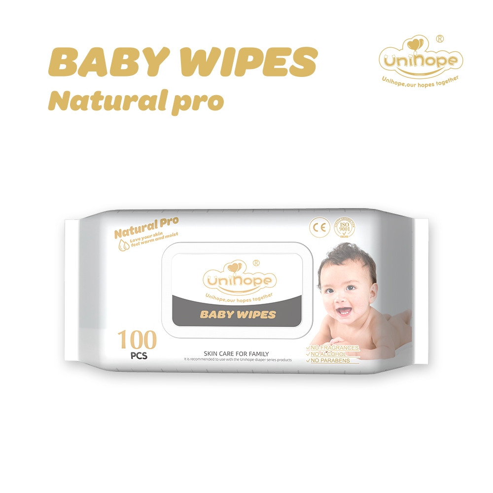 Unihope Natural Pro Super Premium Baby Water Wipes (1Packs=100 Pcs )