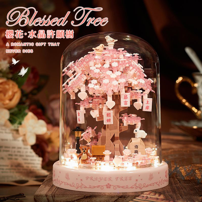 樂高積木花玫瑰永生花束音樂盒