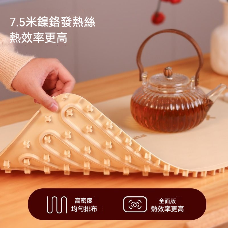 🔥 🔥Haotaitai柔性暖菜板折疊式保溫板矽膠多功能家用餐點保溫桌面墊