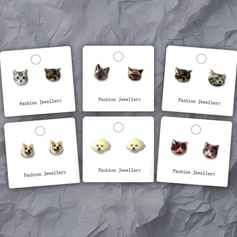 🐈🐕客訂寵物耳環—ins風卡通耳夾飾品