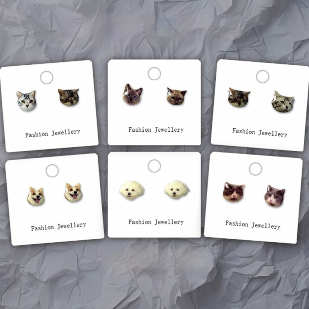 🐈🐕客訂寵物耳環—ins風卡通耳夾飾品