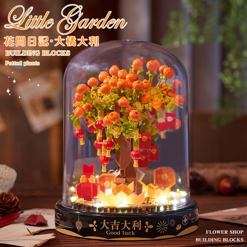 樂高積木花玫瑰永生花束音樂盒