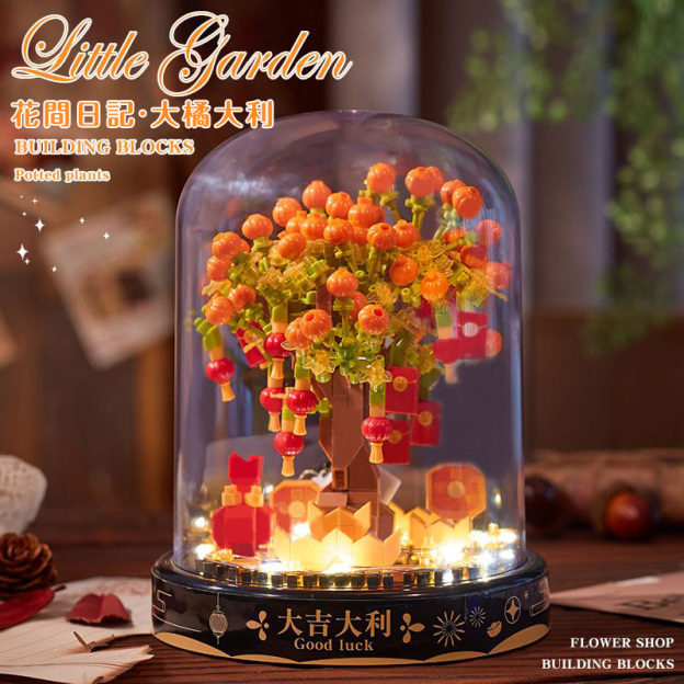 樂高積木花玫瑰永生花束音樂盒