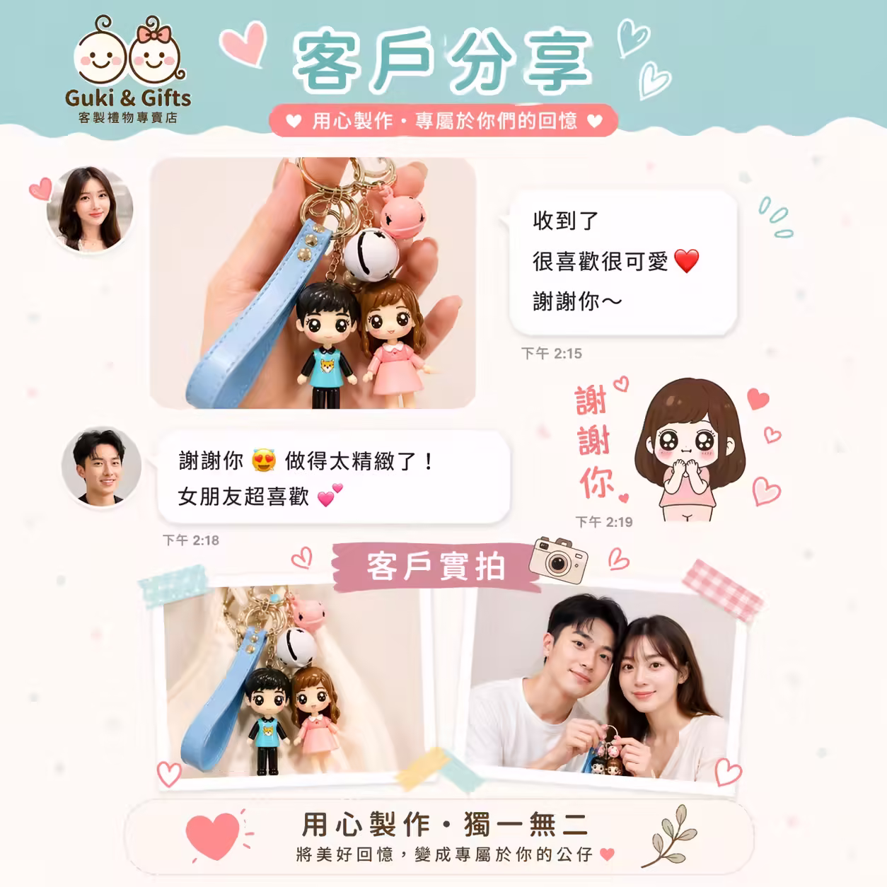把心意 · 掛在身邊 ｜ 訂製 Q 版公仔鑰匙圈 · 動漫風格