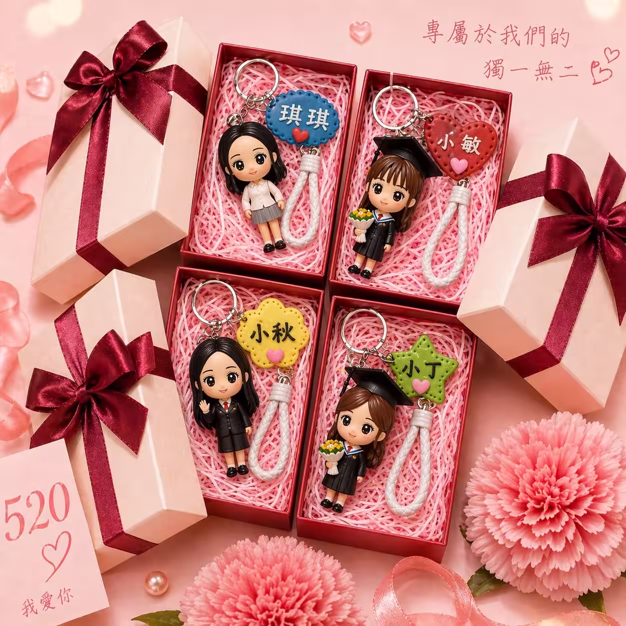 把心意 · 掛在身邊 ｜ 訂製 Q 版公仔鑰匙圈 · 動漫風格