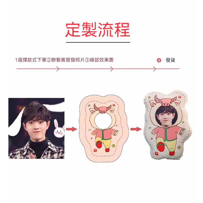 人形抱枕定制logo来图定做diy情侣真人照片异形公仔玩偶娃娃礼物