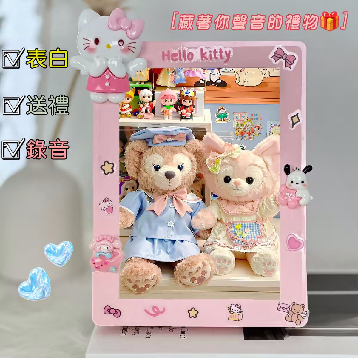 ⭐🎵照片客製可錄音專屬鏡子燈光畫，寵物/寶寶/情侶/寫真/全家福等都可以來圖客製~