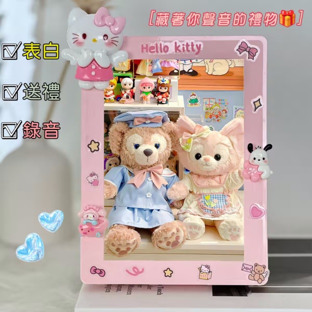 ⭐🎵照片客製可錄音專屬鏡子燈光畫，寵物/寶寶/情侶/寫真/全家福等都可以來圖客製~