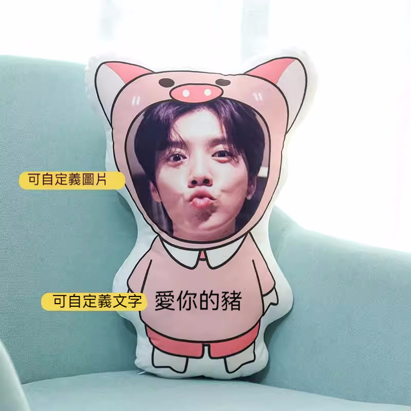 人形抱枕定制logo来图定做diy情侣真人照片异形公仔玩偶娃娃礼物