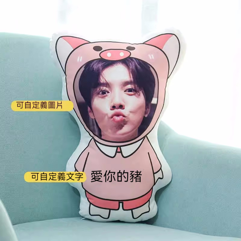 人形抱枕定制logo来图定做diy情侣真人照片异形公仔玩偶娃娃礼物