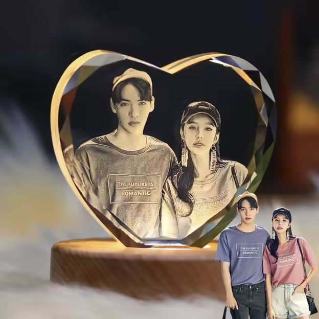 💘💘💘客製發光水晶夜燈—支持任意圖片來圖客製，禮盒包裝，送禮更有心意🎁