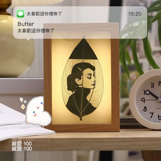 客製化葉雕照片雕刻diy生日禮物