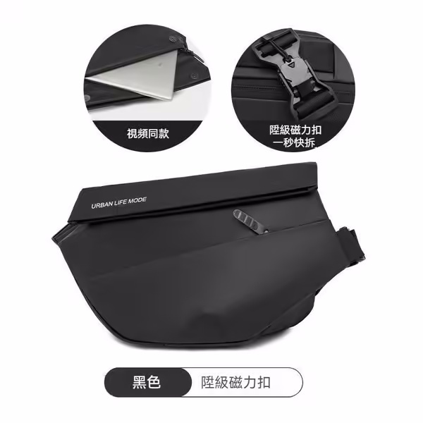 【男士多機能斜挎包】最新磁吸快拆卡扣，防潑水💦耐磨材質，超多夾層。廠商直銷，全年最低價‼️