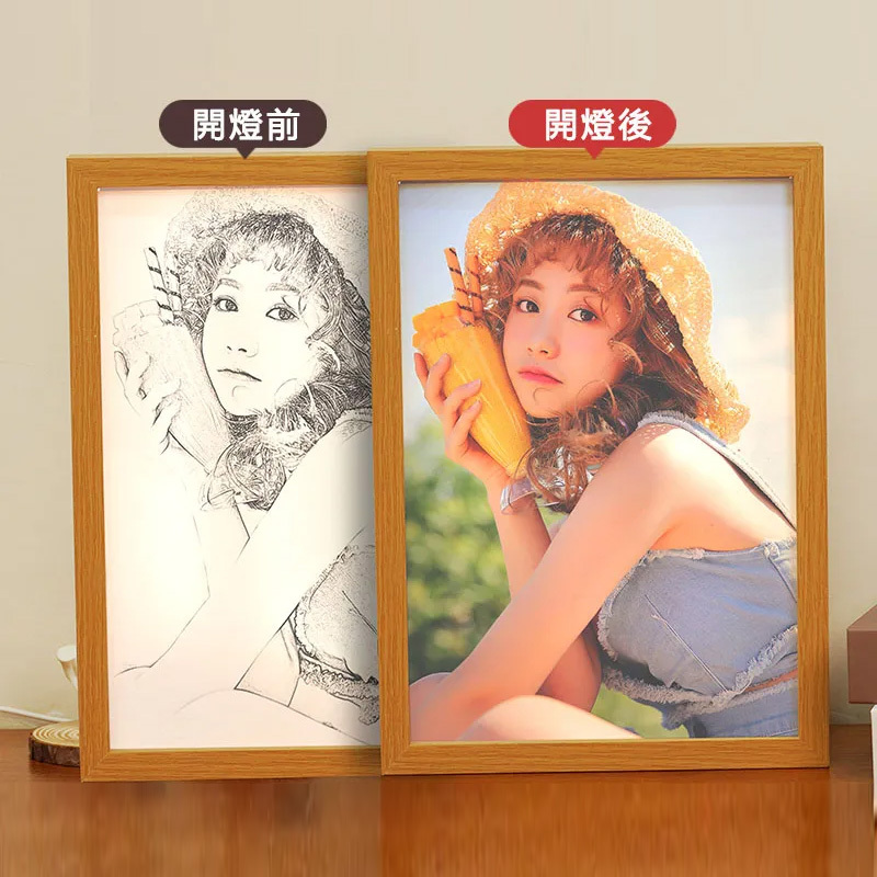 ⭐⭐⭐訂製燈光畫【訂製化-來圖訂制】——情侶/風景照/全家福/寫真照，支持任何圖片客訂製！