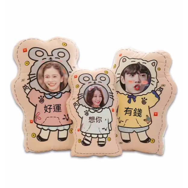 人形抱枕定制logo来图定做diy情侣真人照片异形公仔玩偶娃娃礼物