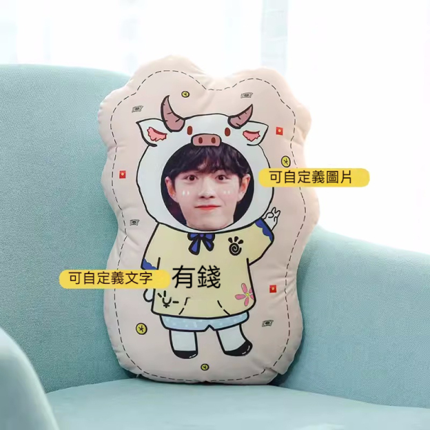 人形抱枕定制logo来图定做diy情侣真人照片异形公仔玩偶娃娃礼物