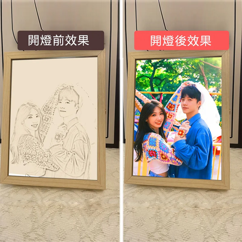 ⭐⭐⭐訂製燈光畫【訂製化-來圖訂制】——情侶/風景照/全家福/寫真照，支持任何圖片客訂製！