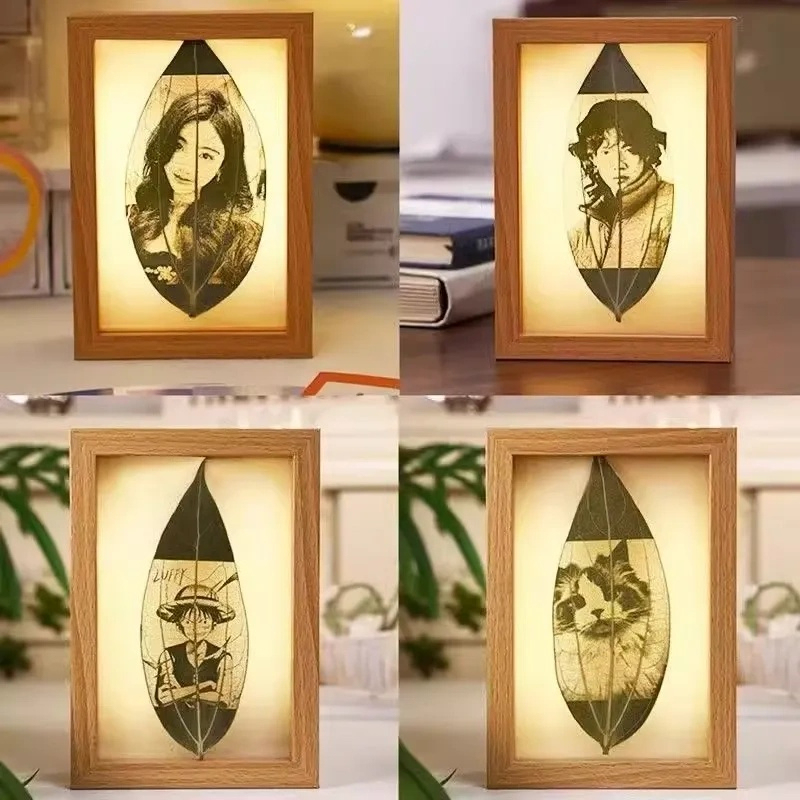 客製化葉雕照片雕刻diy生日禮物