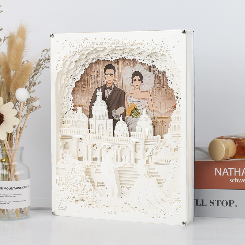 梦幻婚礼可装卸替换照片3d立体光影纸雕灯创意礼品礼物情人节礼物