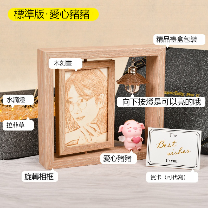 ⭐⭐⭐訂製木刻畫——發圖訂製，情侶的禮物最佳選擇（禮盒包裝，送相框）
