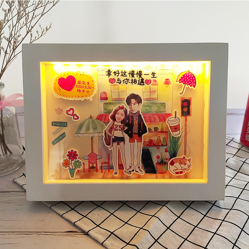 立體照片送情侶生日禮物週年驚喜相框禮物照片