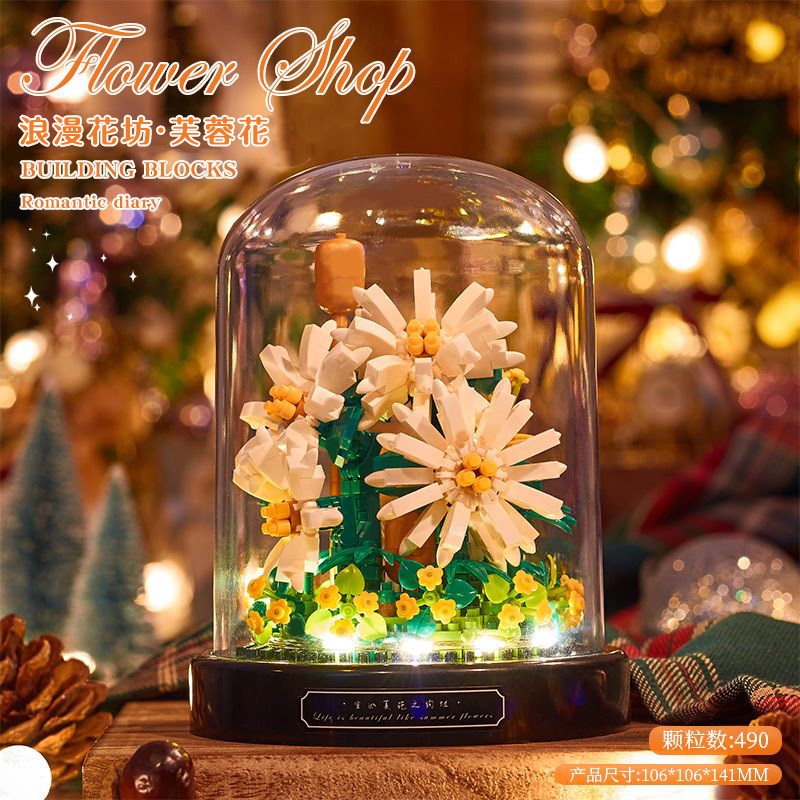 樂高積木花玫瑰永生花束音樂盒