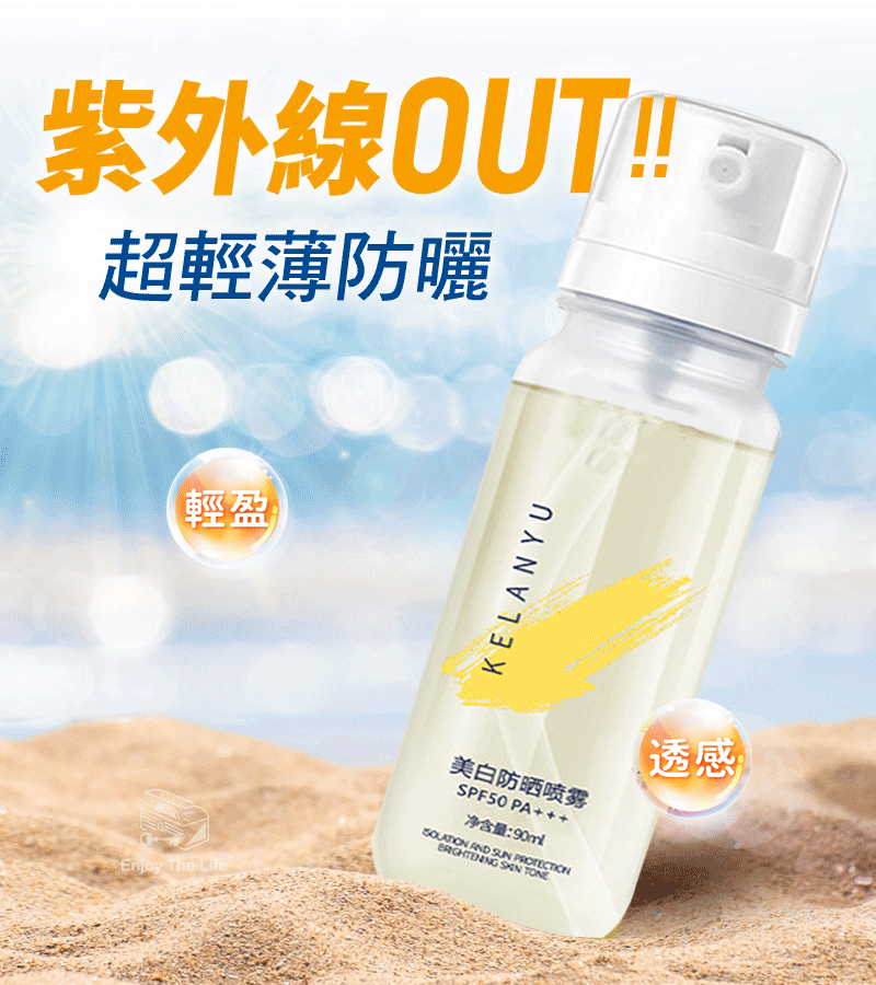 ☀️☀️☀️美白防曬噴霧－清爽不油膩💓假白防紫外線💓不油膩