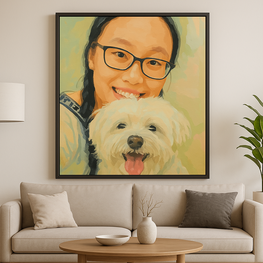 ⭐照片做成油畫，寵物/寶寶/情侶/全家福/風景照，都可以隨心定制（附贈顏料，畫筆，到手就能畫）