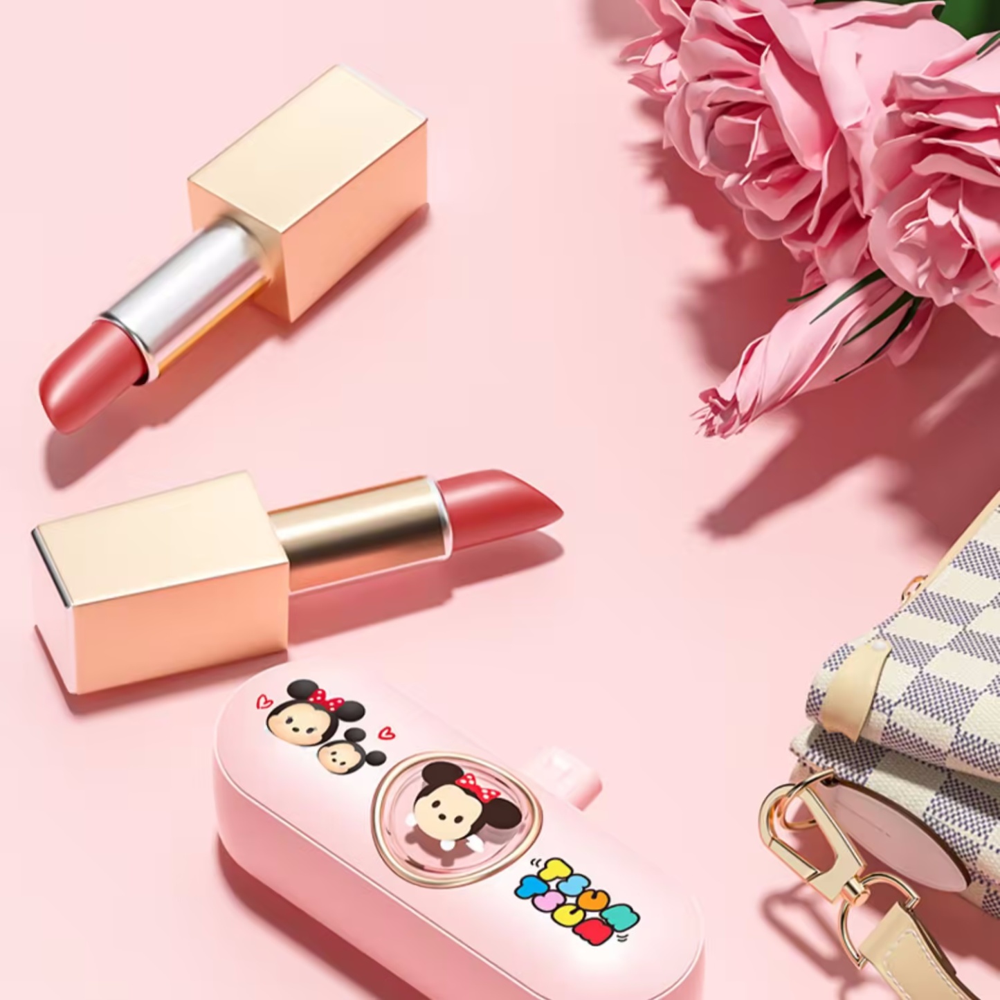⭐⭐⭐迪士尼迷你行動電源——💄口紅大小攜帶方便，5000mAH大容量支持快充👏，符合國航標准可帶上飛機✈️
