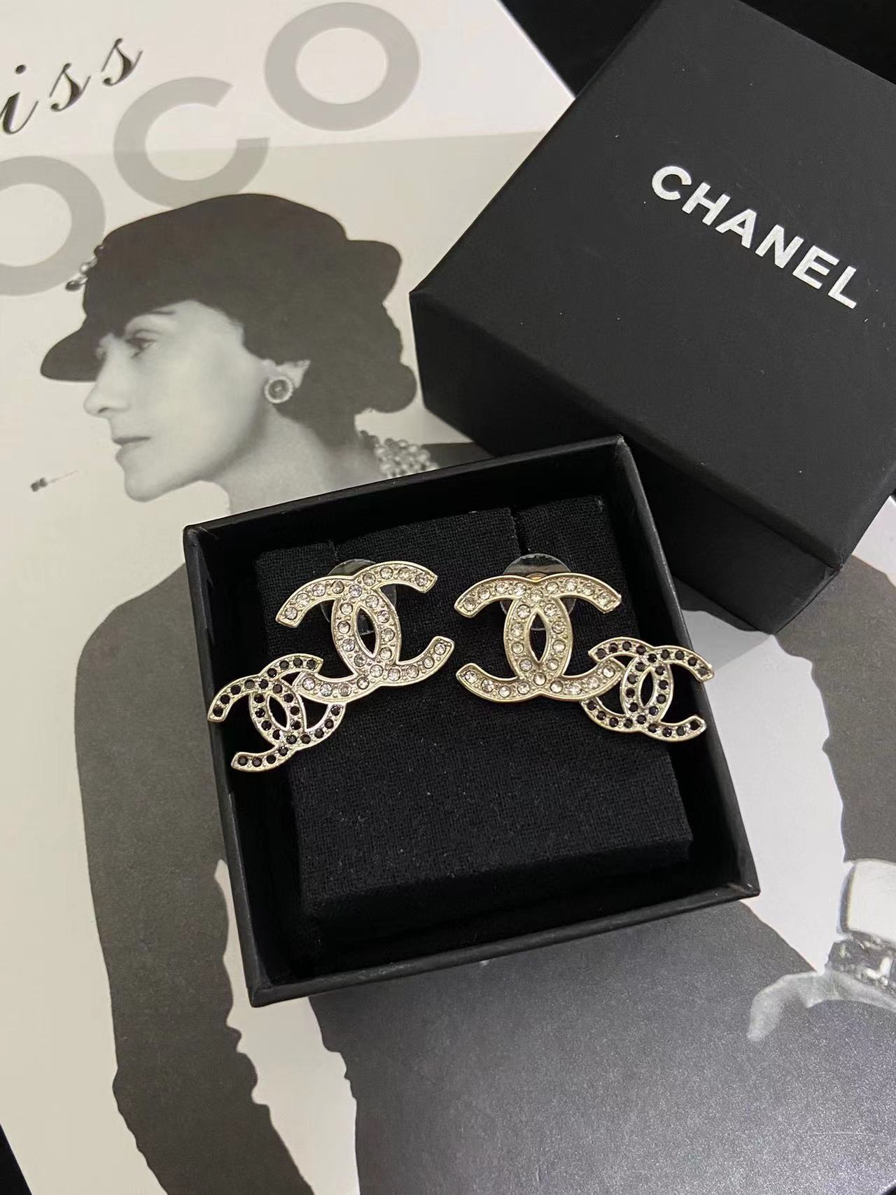 CHANE1 白黒ダイヤモンド ピアス+ネックレス 2点セット【50％割引+送料無料】